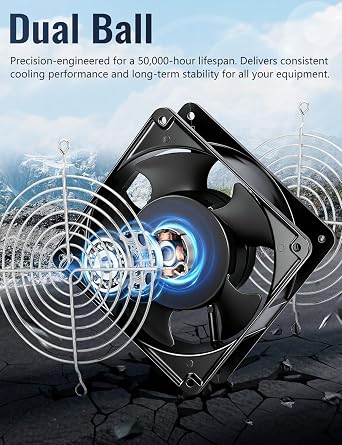 Wathai 12038 120mm x 38mm AC Axial Muffin Cooling Fan 110V 120V Dual Ball