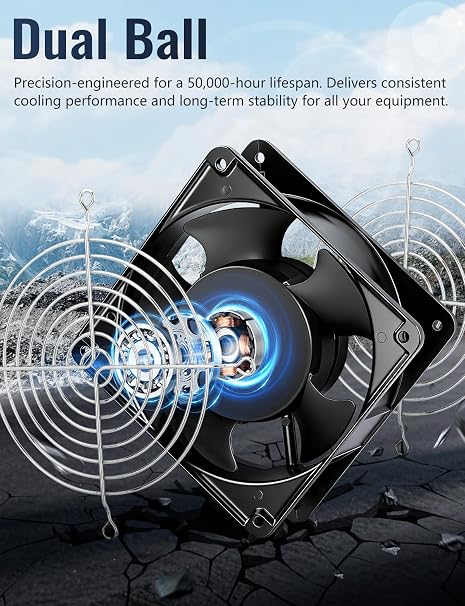 Wathai 12038 120mm x 38mm AC Axial Muffin Cooling Fan 110V 120V Dual Ball