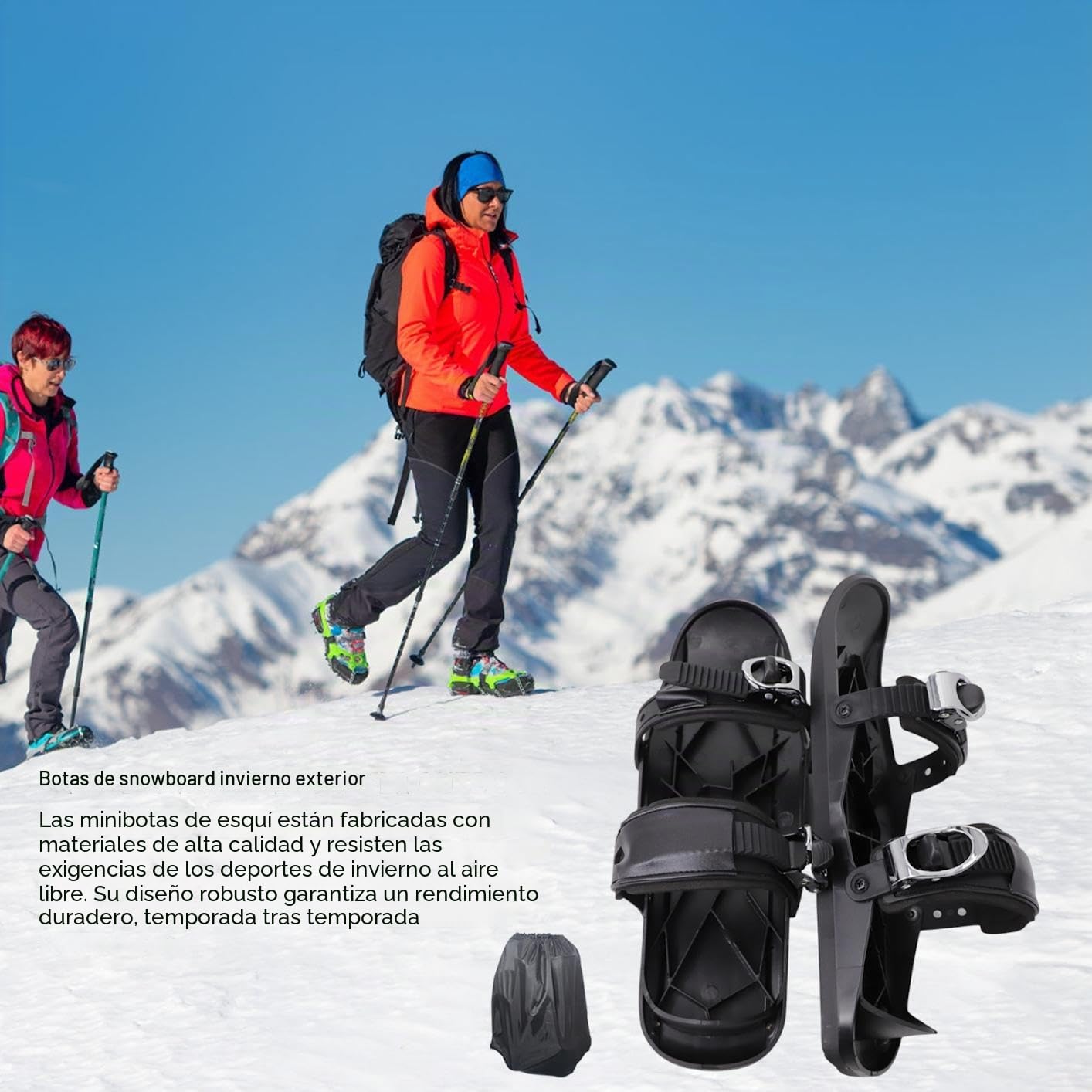 Ski Skates | Invierno Corto Patines Esquí Zapatos Para Exterior - Botas de nieve deportivas antideslizantes para principiantes, viajes, adultos, avanzados, hombres, atletas y