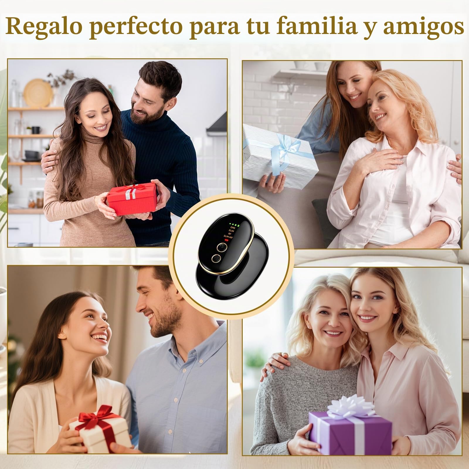 4 en 1 Masajeador Anticelulítico Eléctrico,Aparato Masajeador Corporal Profesional con Tecnologías EMS,SLIM y RF,Masajeador Celulitis para Abdomen,Glúteos,Piernas,Levantan,Aprietan y Suavizan la Piel