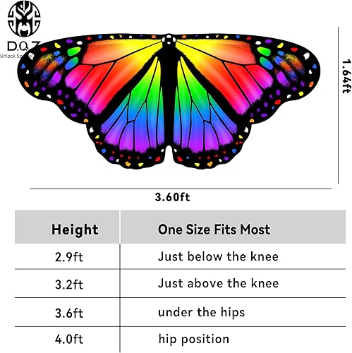 Miniatura 10 de D.Q.Z Disfraz de alas de mariposa para niñas pequeñas, ropa de disfraces de princesa, juguetes de insectos de primavera para niños, idea de regalos