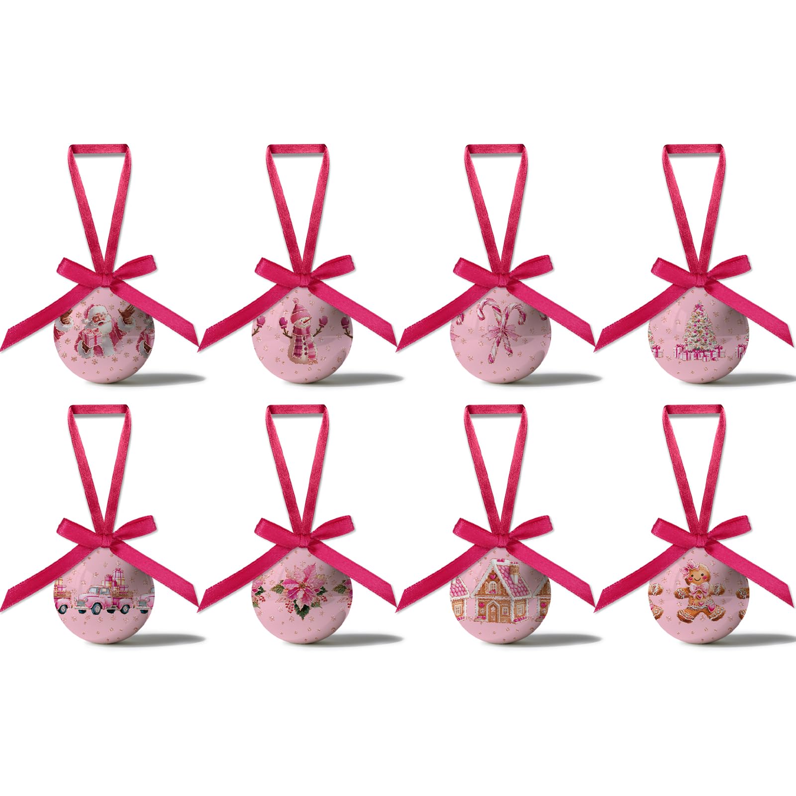 Decoración de Navidad rosa para un árbol de Navidad tierno y festivo en casa