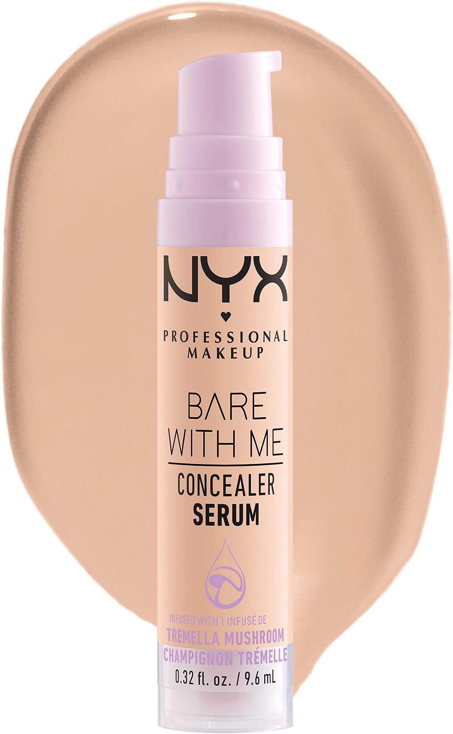 NYX Professional Makeup Bare with Me Concealer Serum, Hydrating Natural Medium Coverage Concealer For Face & Body,Upto 24Hr Hydration, Vanilla, 9.6 ml