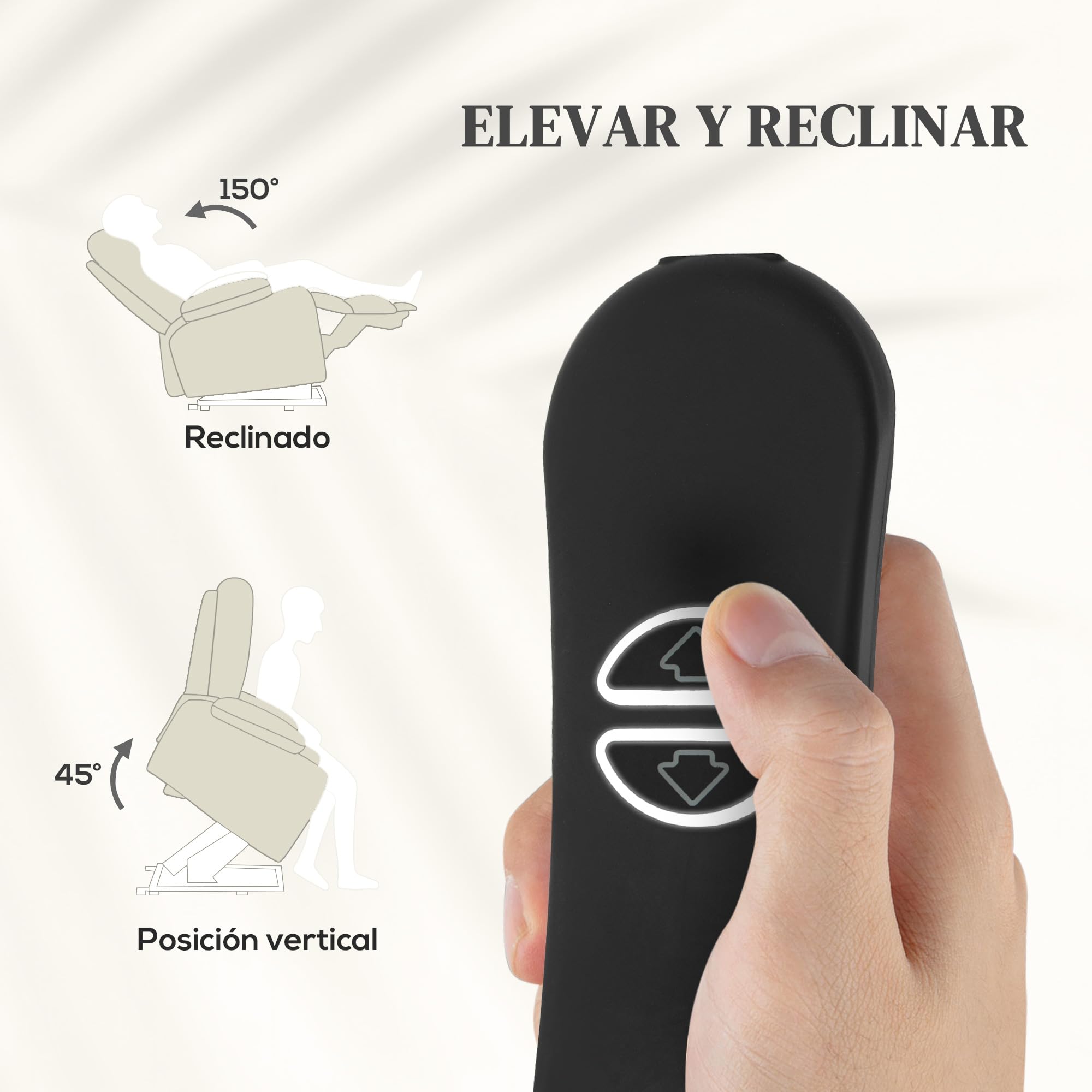 HOMCOM Sillón Relax Reclinable Eléctrico Levanta Personas, con Masaje Vibratorio y Calor, Sillón Elevador, con Puerto USB, Control Remoto, Reposapiés, Tapizado en PU, Bolsillos, Portavasos, Crema