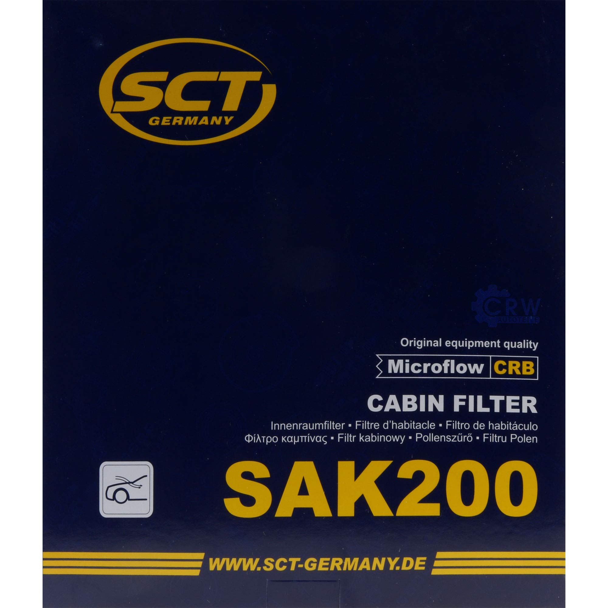 QR-Parts Set 85484352 SAK 200 5 filtros originales SCT para habitáculo, filtro de polen