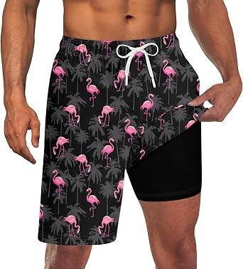 UNICOMIDEA Men Swim Trunks with Compression Liner 9" Bathing Suits