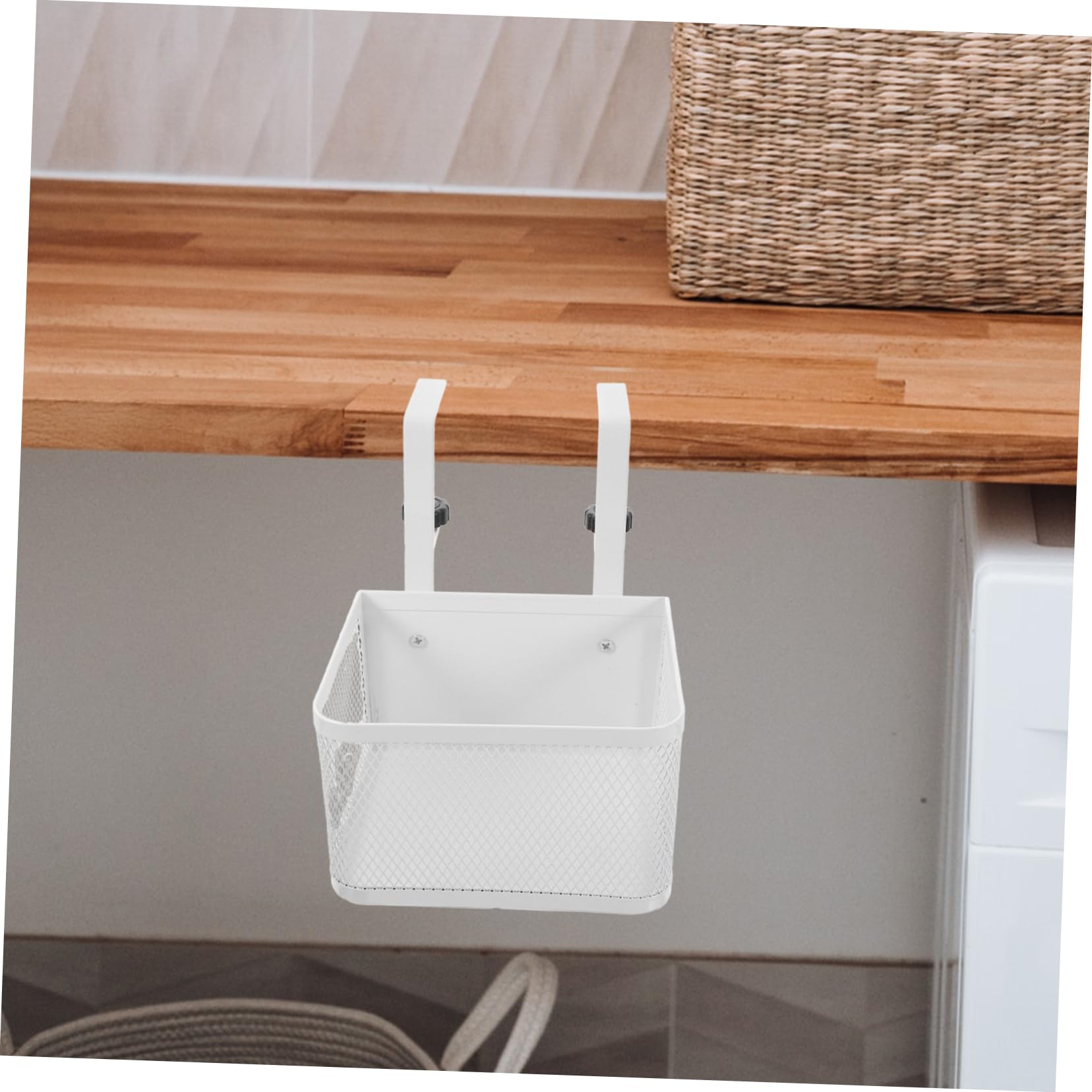 Organizador de Cables Debajo del Escritorio, Cesta de Escritorio de Acero al Carbono Abrazadera para Oficina y Aula