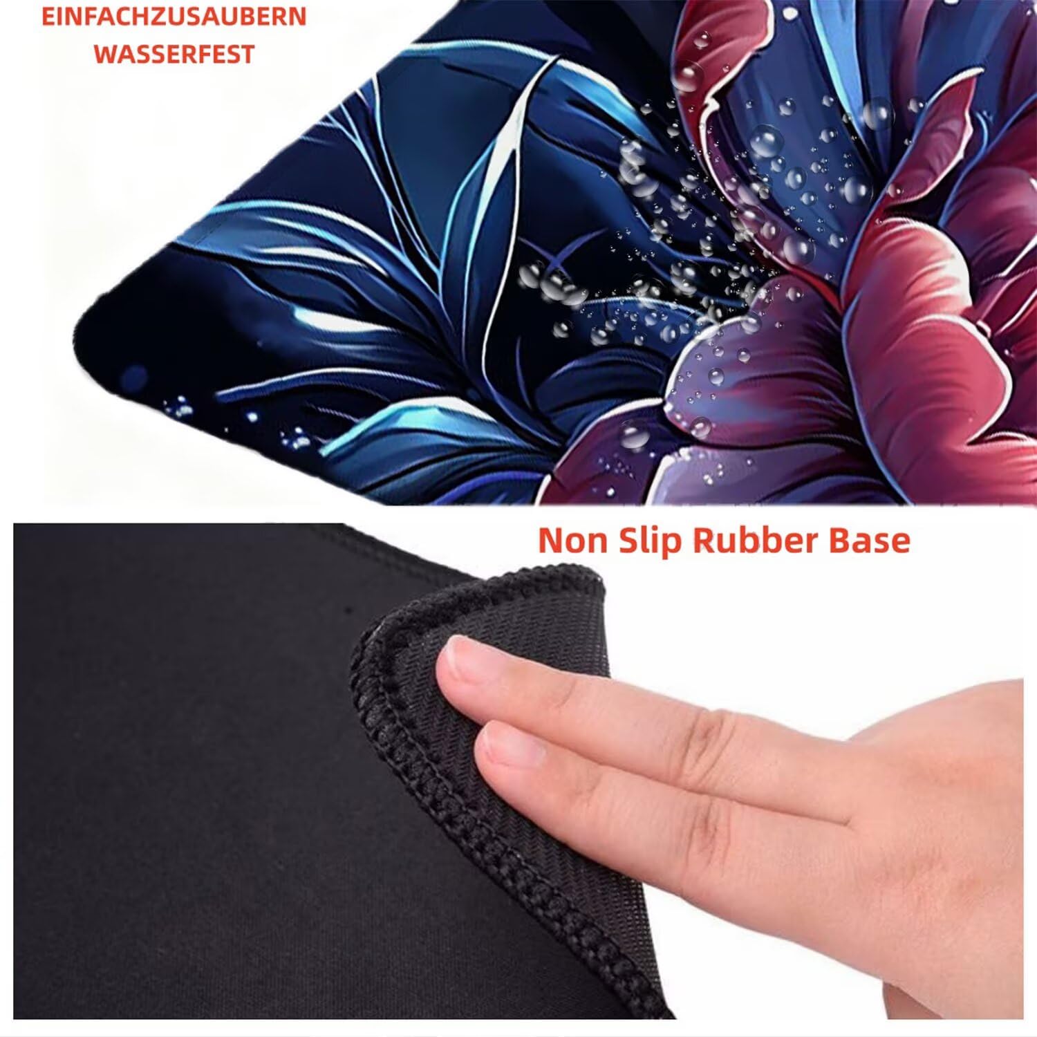 Alfombrilla Ratón XXL – Alfombrilla Escritorio, As De Rosa Mouse Pad Mejora la Velocidad y Precisión, Antideslizante Mousepad, Resistente a Salpicaduras Protector Mesa Escritorio 1500x800x3mm j0xk-61