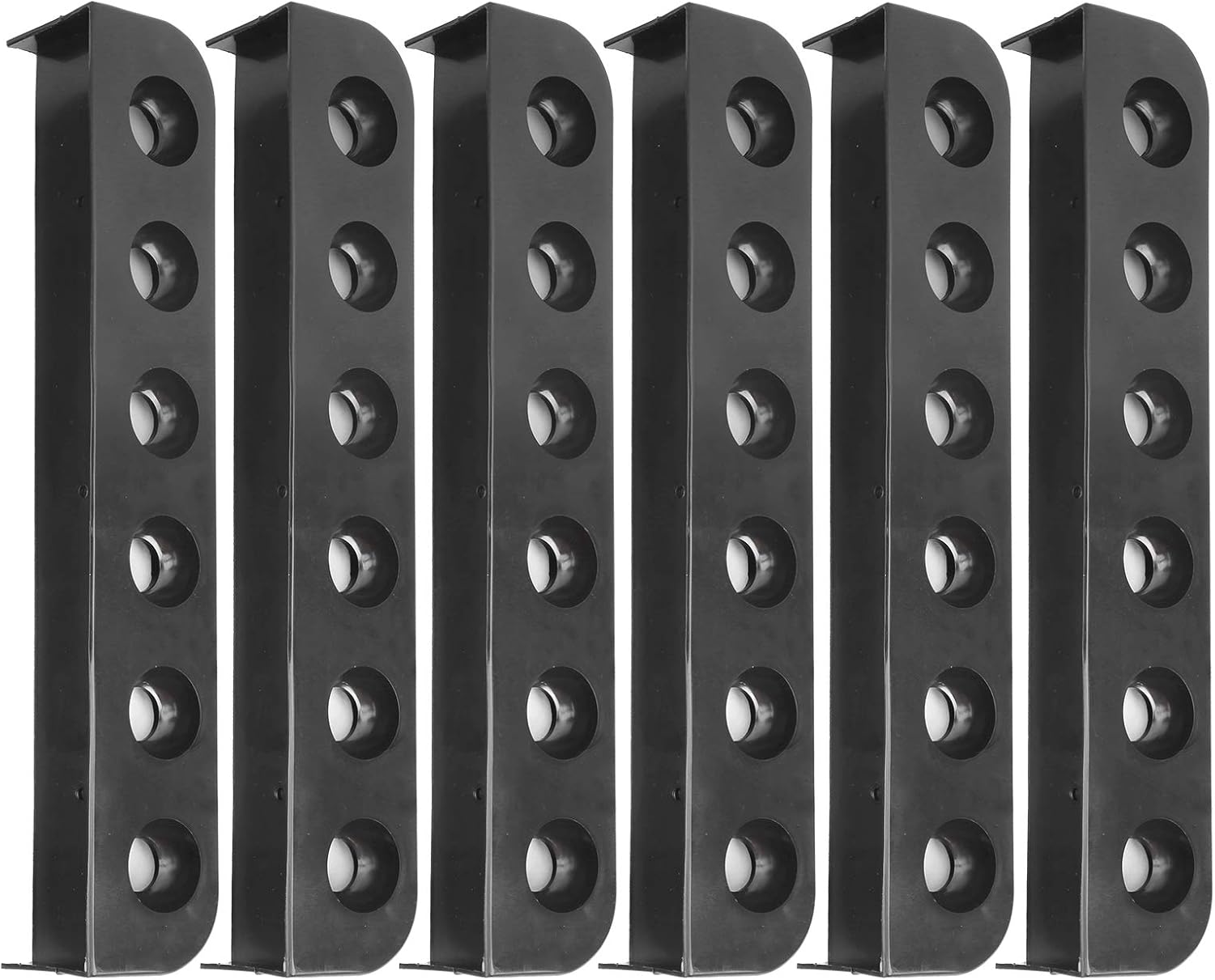 EVTSCAN 3 Set 6pcs Wall Mounted Pool Cue Rack Brackets - Space Saving 6-Hole Billiards Snooker Accessory