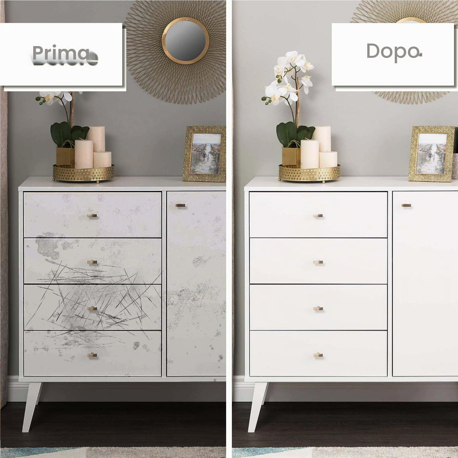 Diboniur Carta Adesiva per Mobili, Bianco Opaco 40x300cm, Pellicola Adesiva Rotolo Adesivo Impermeabile Decorativa PVC per Mobili Cucina Armadio