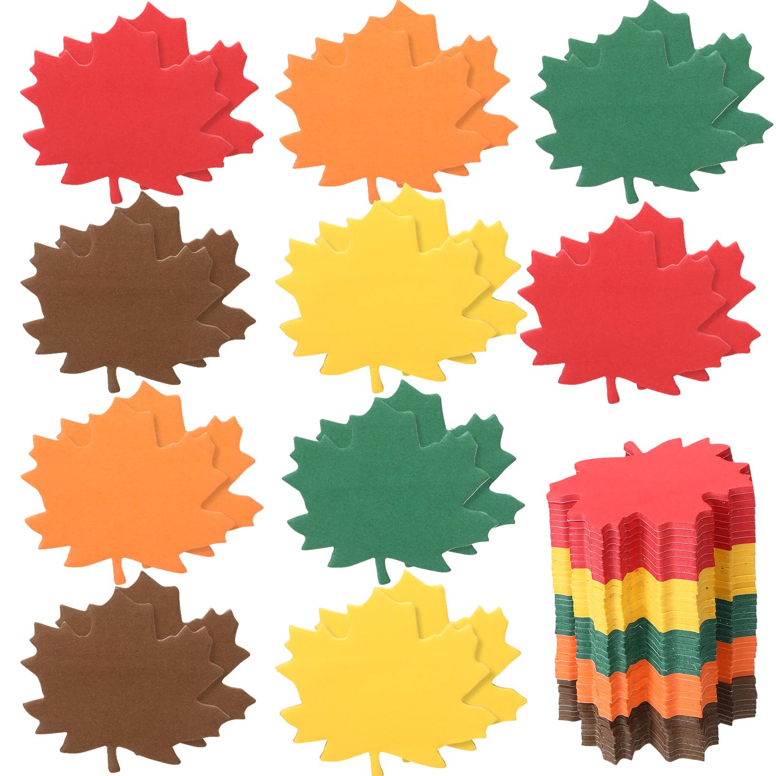 Geelin 1200 foglietti adesivi a forma di foglia d'acero, per il Ringraziamento, colorati, a forma di foglia d'acero, blocco note autoadesivo, blocco note per studenti e bambini (foglia d'acero)