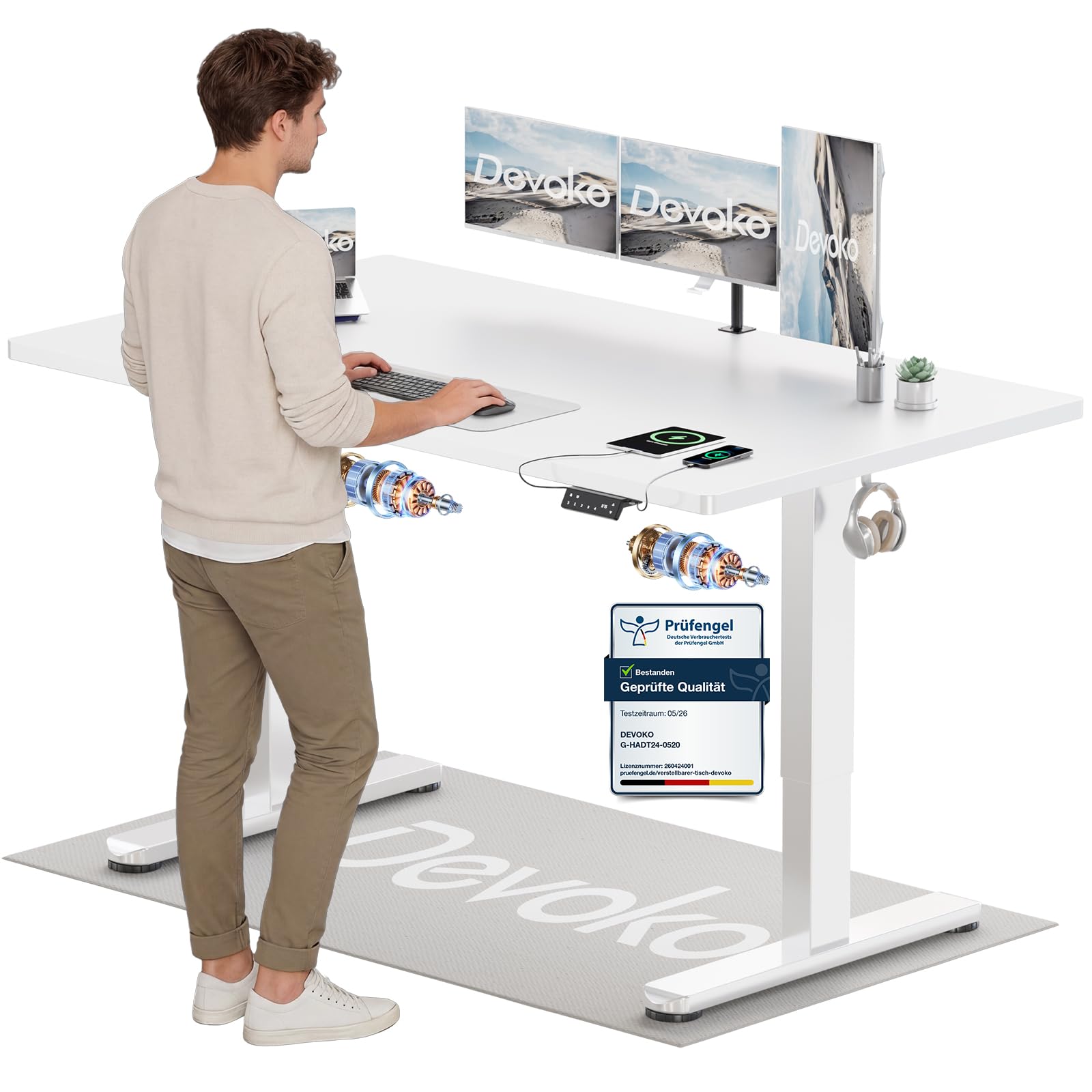 Devoko Höhenverstellbarer Schreibtisch - Perfekte Ergonomie für Dein Büro