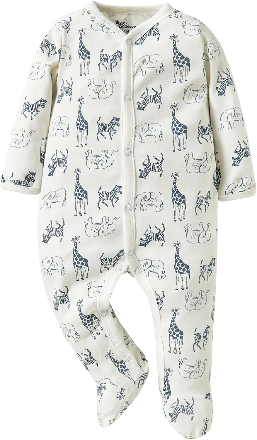 Baby Boy Girl Jumpsuit 100% Cotton Footie Long Sleeves Side Snap Summer Outfits for 0-12 Months