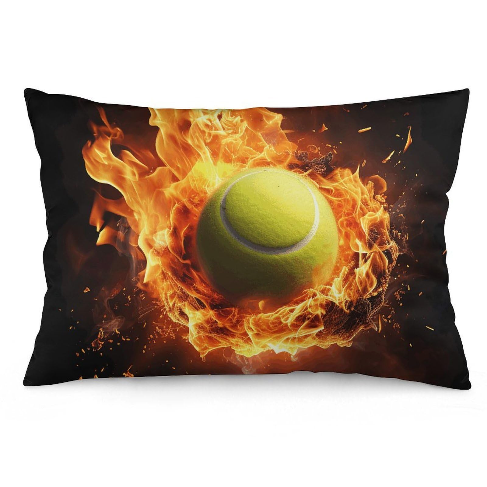 NTVOWPZO 2 Pack Decoration Throw Pillow Covers 12 "x20 Pillowcases Covers Tennis on Fire Pillowcases Modern Farmhouse Home Decor Sofa Cushions Covers for Couch Bed Living Room