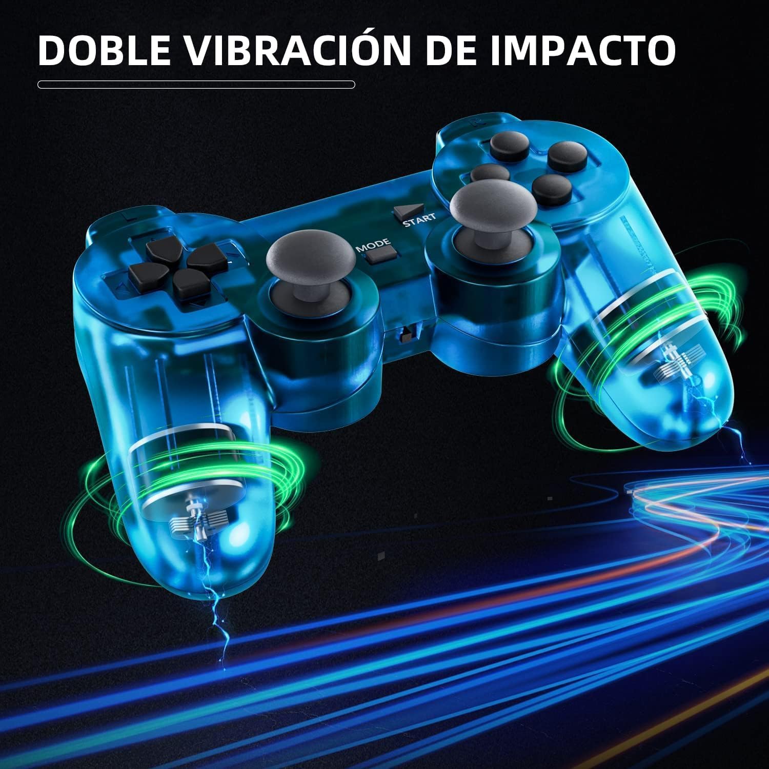 AUFGLO Retro Mando inalámbrico clásico para P-s2/DS2/PC (Rojo+Azul)