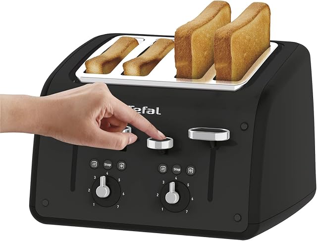 Tefal TF700N40 Toaster, Retra, 4 Slice, 1700 W, Black