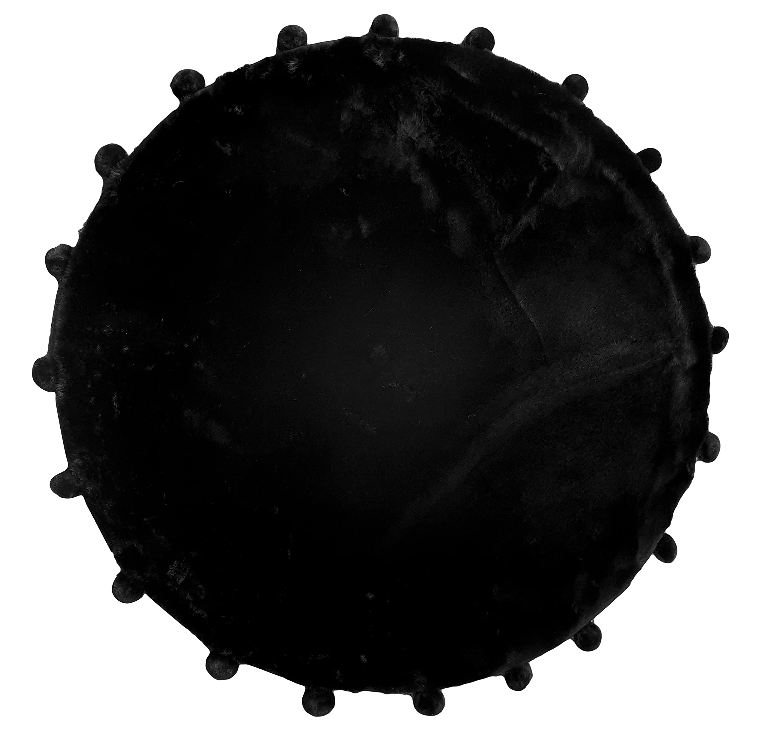 Tapis rond en fausse fourrure pour réchauffer un sol froid avec style noir