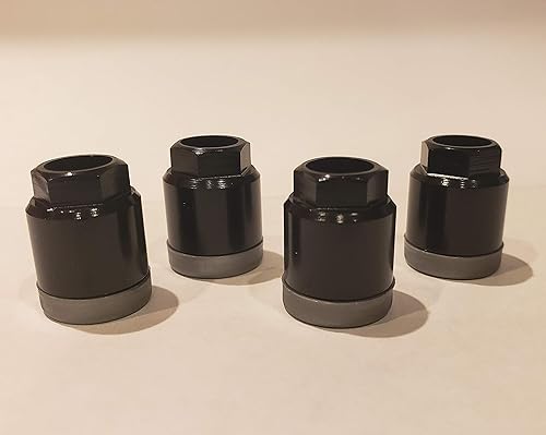 Miniatura 4 de Muzzys Juego de 4 tuercas universales de montaje de vástago de válvula de aire con sensor TPMS negro y plateado, sustituye a Schrader 20002 20003