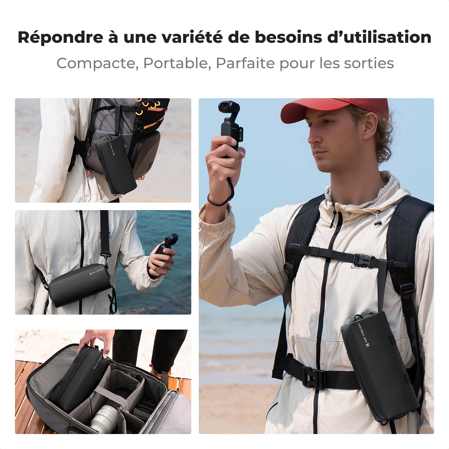 K&F CONCEPT Étui Pochette Housse Malette Rangement Boite pour DJI Osmo Pocket 4/3 Accessoires et Combo