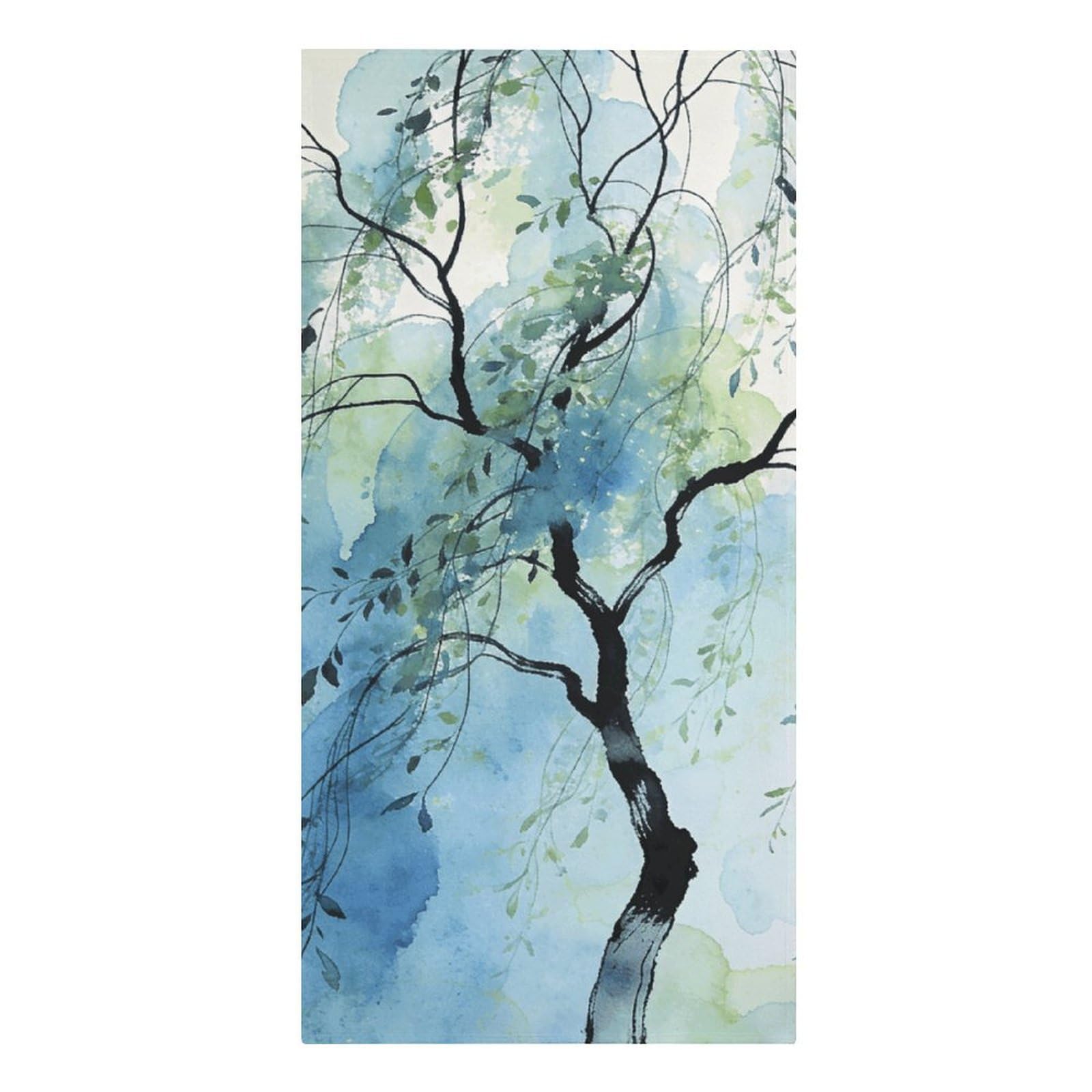 Fodpand Girls Style Lightweight Microfiber Large Overszed Watercolor Line Tree Beach Towel 30.3X61.4 In Sand Blanket Travel, Swim, Bathroom, Women Adults Gift Soft Big Pool Swim Towels