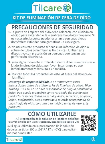 Miniatura 12 de Tilcare - Herramienta de eliminación de cera de oído, sistema de lavado de riego de oídos para adultos y niños, kit perfecto de limpieza de oídos