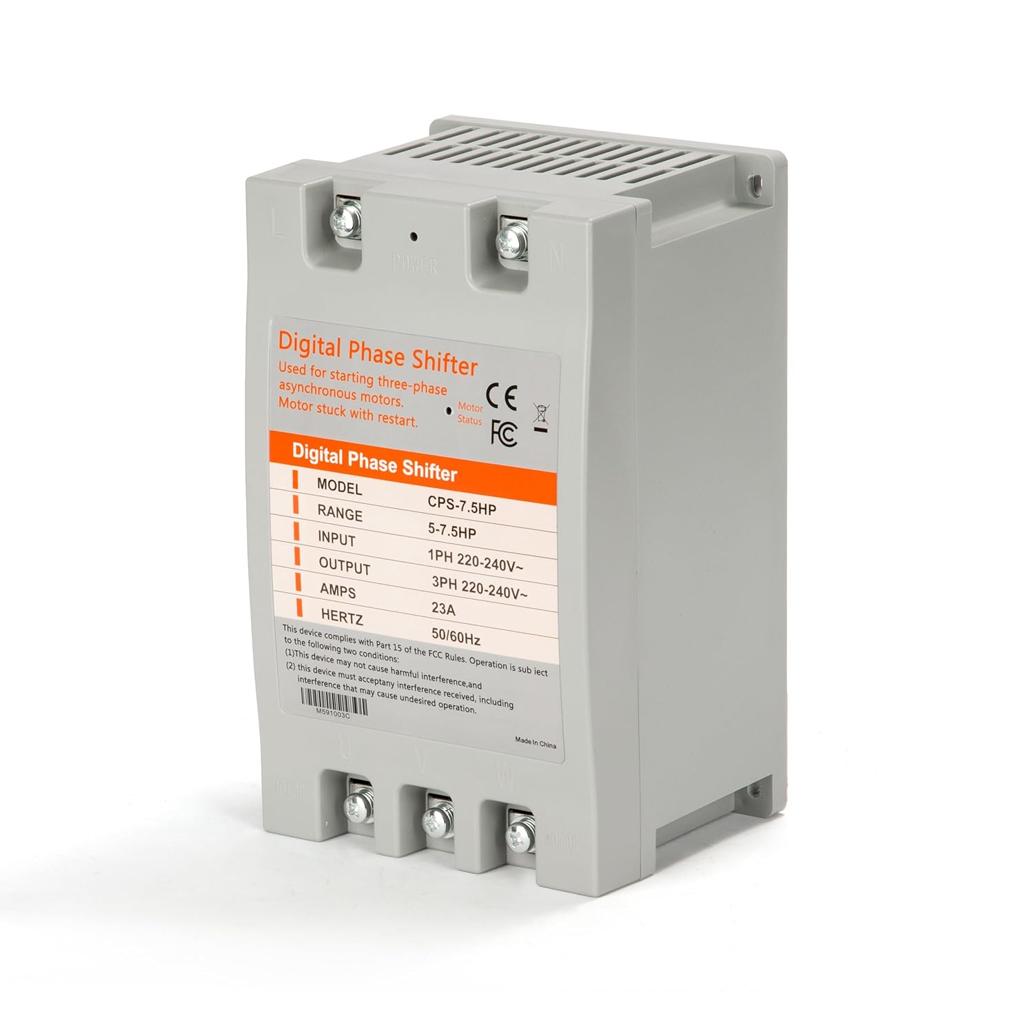 YMYP 単相-3相コンバーター - 7.5HP 23A 220V、住宅および軽商用用デジタル位相シフター、220V-240V入出力
