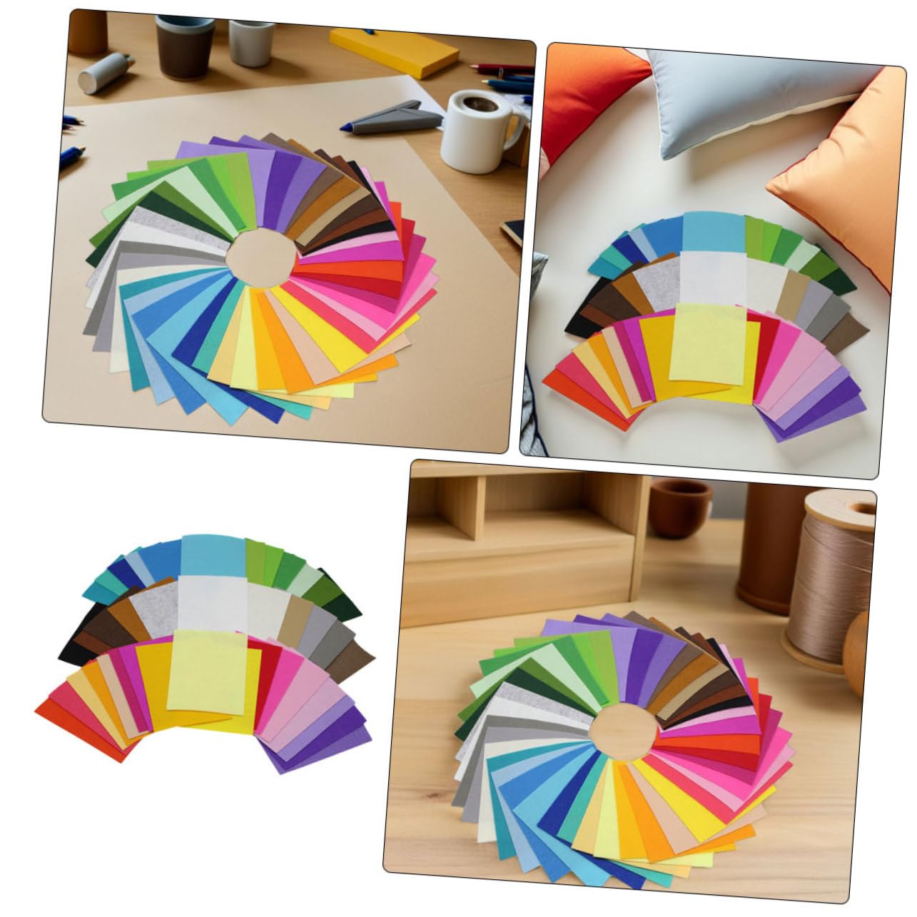 Sewroro 200 Piezas Fieltro Tela No Tejida para Manualidades DIY Costura Patchwork Proyectos Escolares y Decoración Fiestas