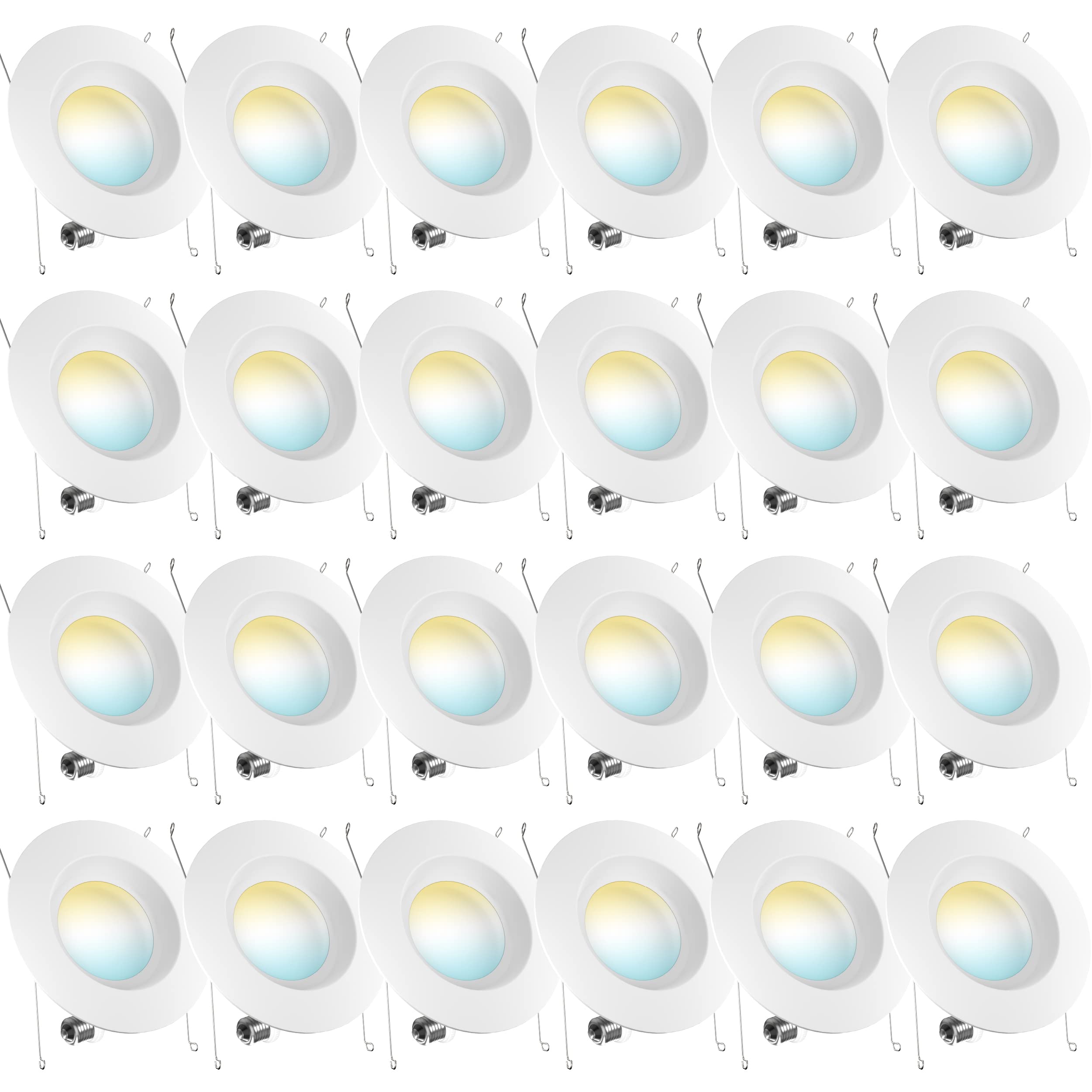 Sunco Lighting 24 Pack 5/6 Inch LED Can Lights Retrofit Recessed