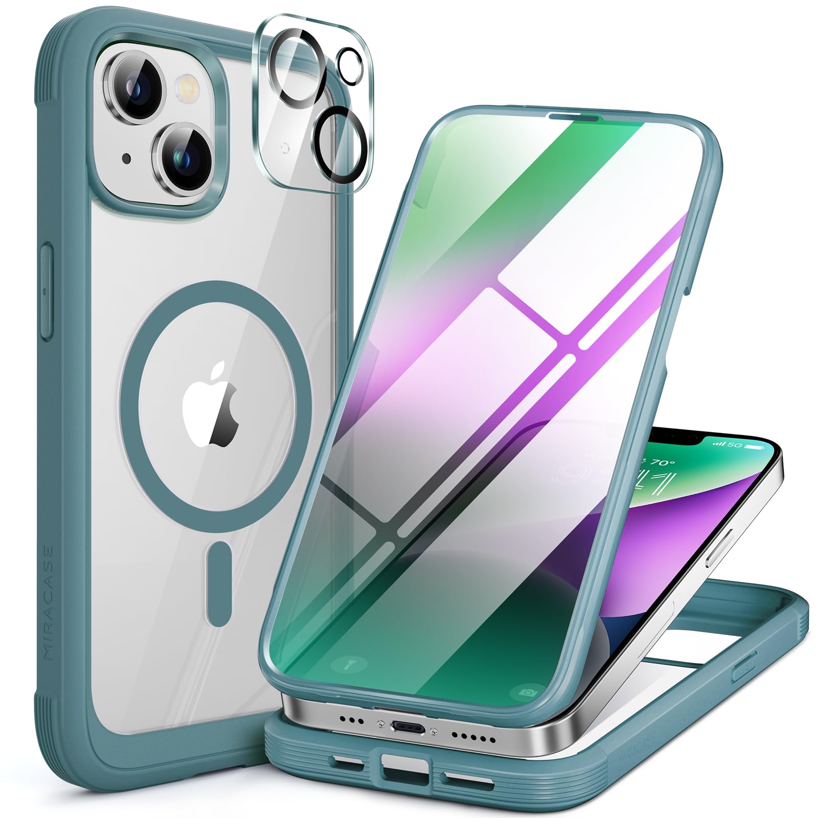 Miracase Magnetic Case for iPhone 17 Case, [Bubble Free] Built-in Glass Screen Protector+ [New Camera Control Button], Full Body Bumper Compatible with MagSafe, Drop Proof 17 Cover,6.3-inch (Black) — view 115