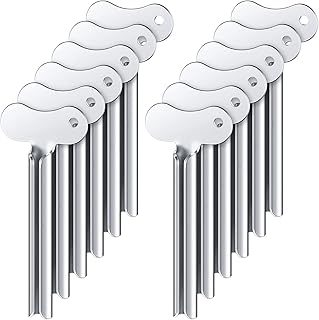 ZOCONE Toothpaste Squeezer, 12pcs Metal Tube Squeezer Key Stainless Steel Toothpaste Roller Tube Wringer for Paint, Cream, Cosmetic and Hair Dye(A)