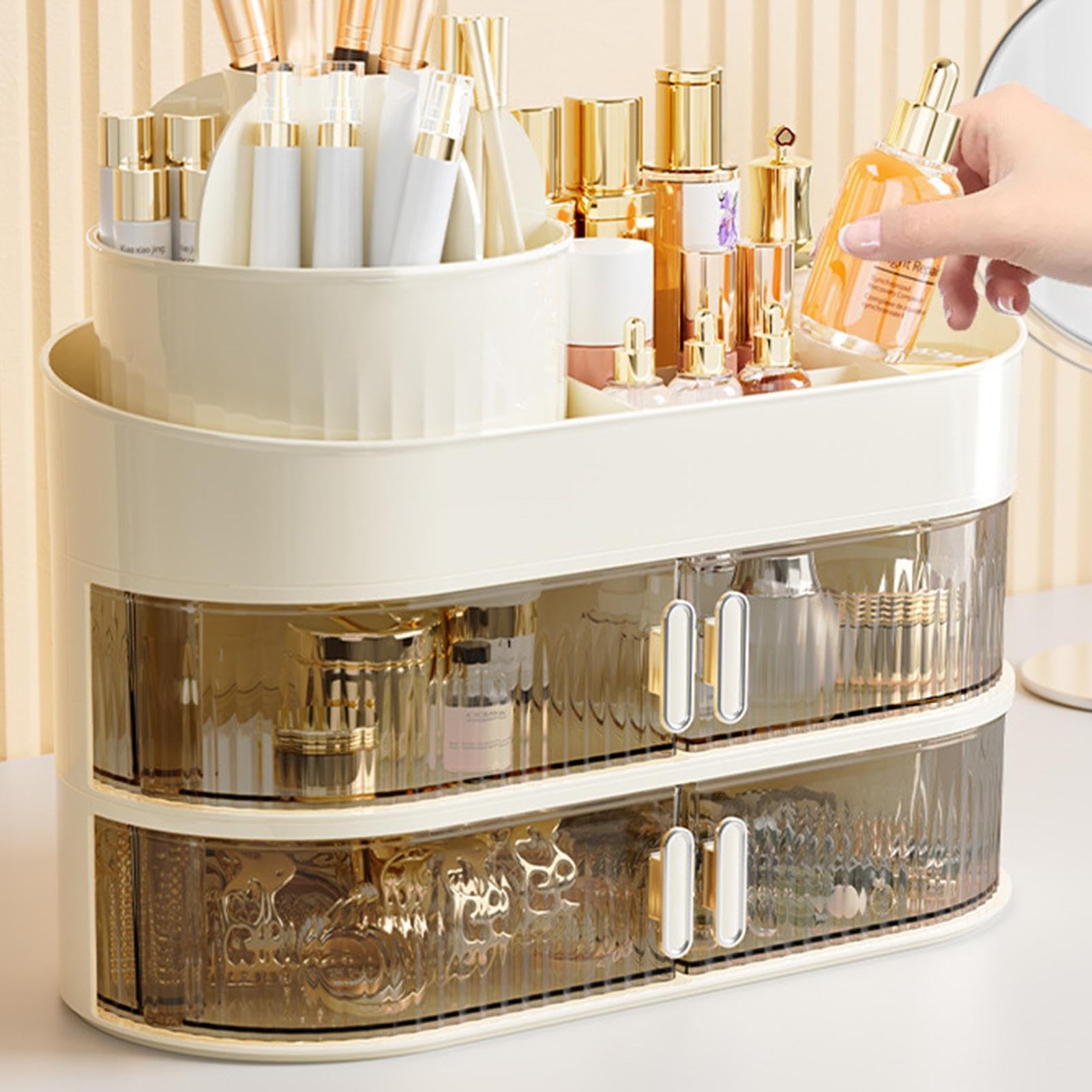 Organizzatore cosmetico da scrivania, contenitore cosmetico