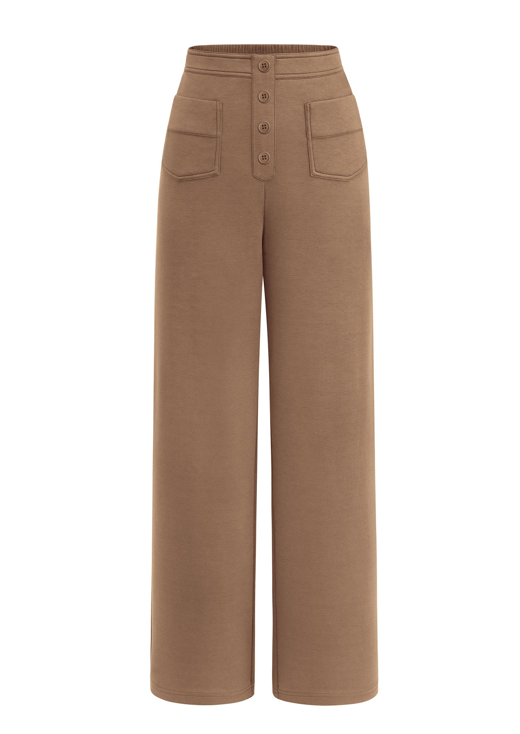 PRETTYGARDEN Womens Dressy Casual Dress Pants 2025 Fall Straight Leg High Elastic Waisted Stretch Trouser Slacks