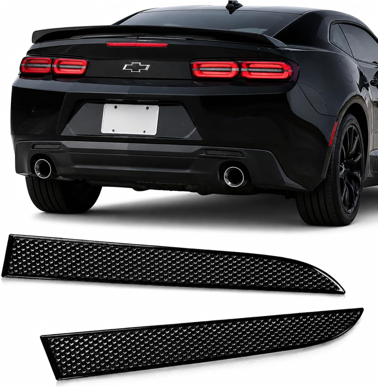 Smoked Tinted Lens Rear Bumper Reflectors Lens for 2016-UP Chevy Camaro