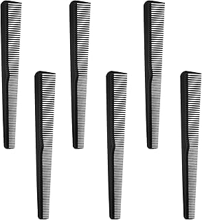 6 Pieces Taper Comb, 2 in 1 Barber Comb for Hair Stylist, Carbon Fiber Salon Hairdressing Combs, Heat Resistant Fine and Wide Tooth Tapered Combs Tapering Barber Stylist Cutting for Men and Women
