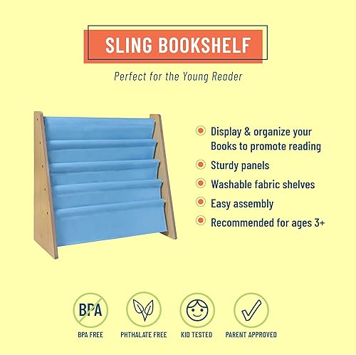 Miniatura 3 de Wildkin Estantería de lona para niños y niñas, diseño de madera con cuatro estantes de tela, mantiene dormitorios, salas de juegos y aulas