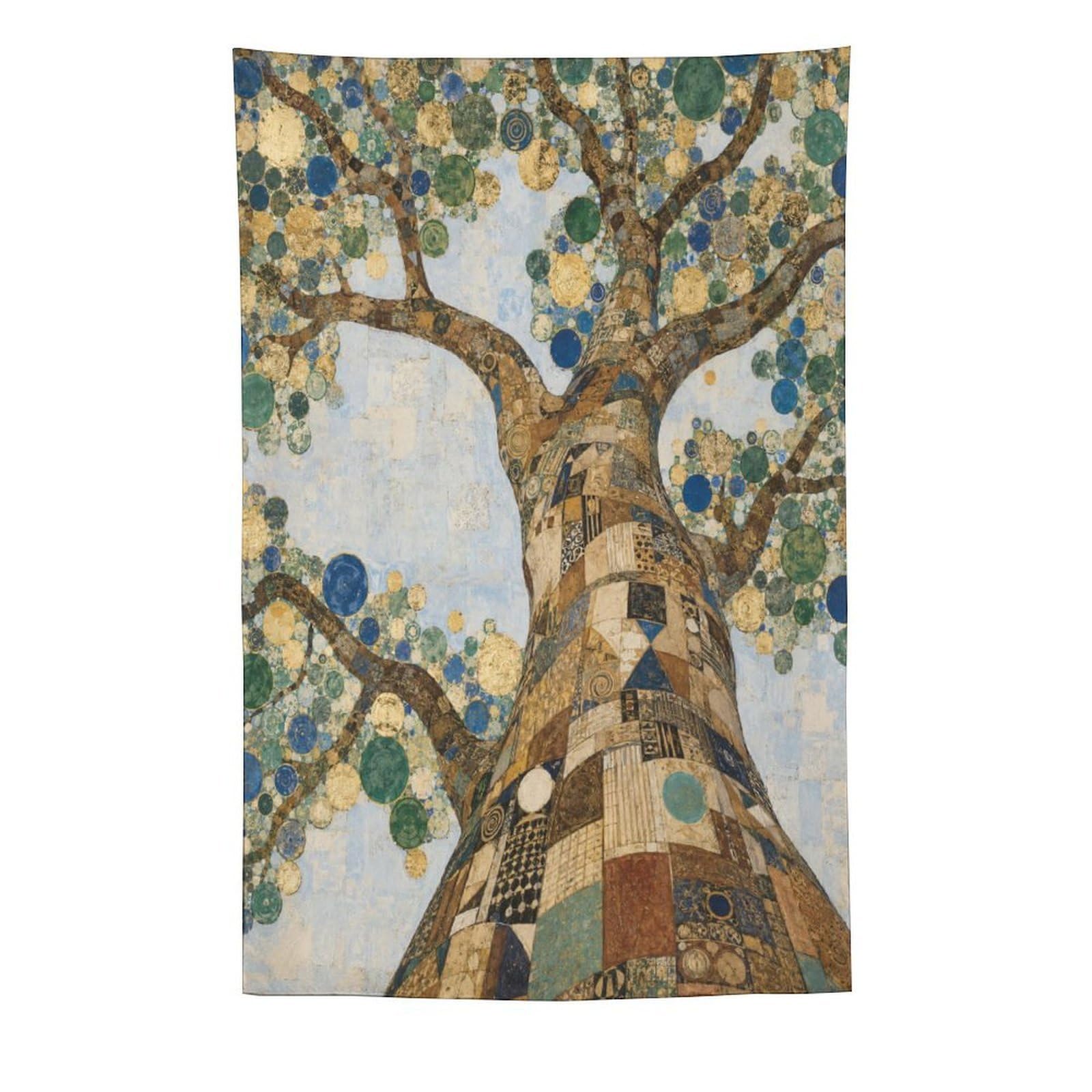 H3B8U2Y5 Blue Dot Tree Wall Tapestry, Mosaic Style, Apartment