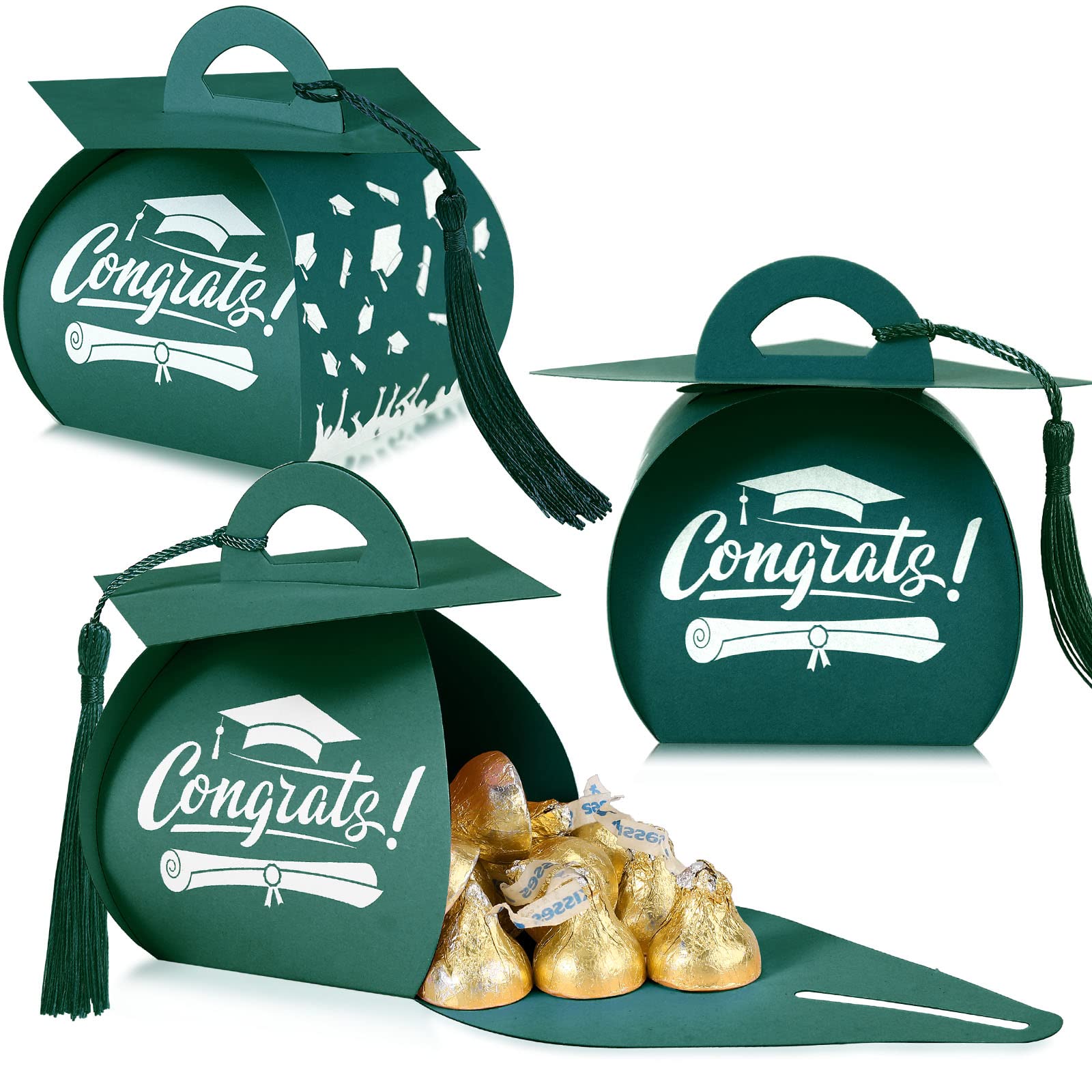 TaoBary 30 Pieces Graduation Cap Candy Box 2026 Graduation Prom Boxes Party Favors Treat with Tassel Centerpieces for Tables Decorations Grad Party