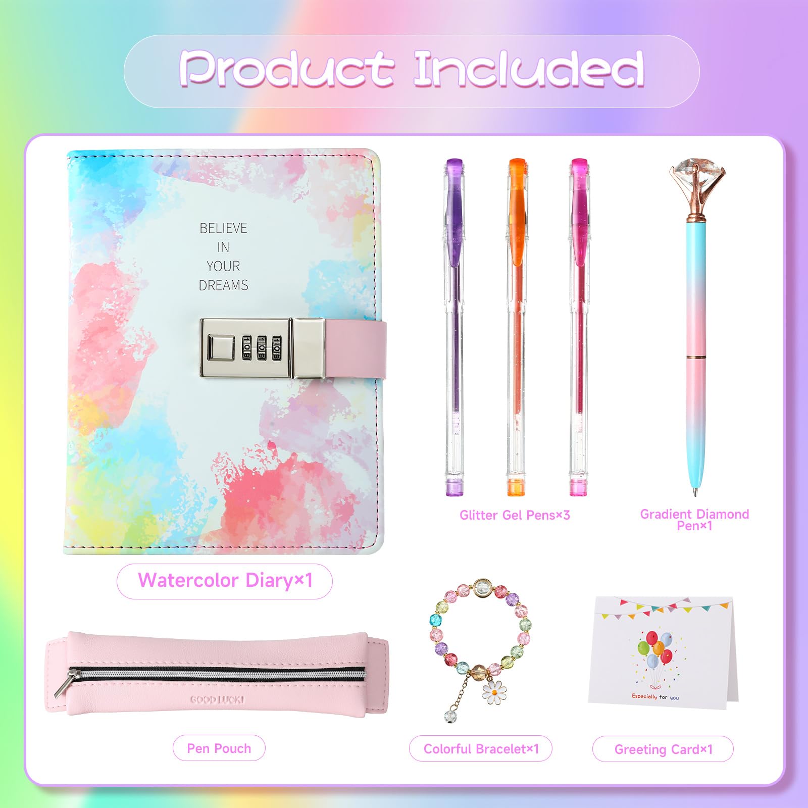 JIALILI Dagboek met slot voor meisjes en vrouwen - 360 pagina's dagboek met slot en sleutels, pen en geschenkdoos - cadeau-ideeën voor verjaardag en Kerstmis, schattige dagboekenset voor meisjes van 8 JIALILI Dagboek met slot voor meisjes en vrouwen - 360 pagina's dagboek met slot en sleutels, pen en geschenkdoos - cadeau-ideeën voor verjaardag en Kerstmis, schattige dagboekenset voor meisjes van 8