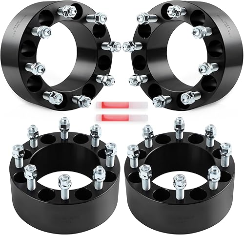SCITOO 4 espaciadores de rueda de 8 x 6.5 pulgadas de diámetro de 3 pulgadas, pernos de 5.118 in 916-18 8 separadores de rueda para Ram 2500