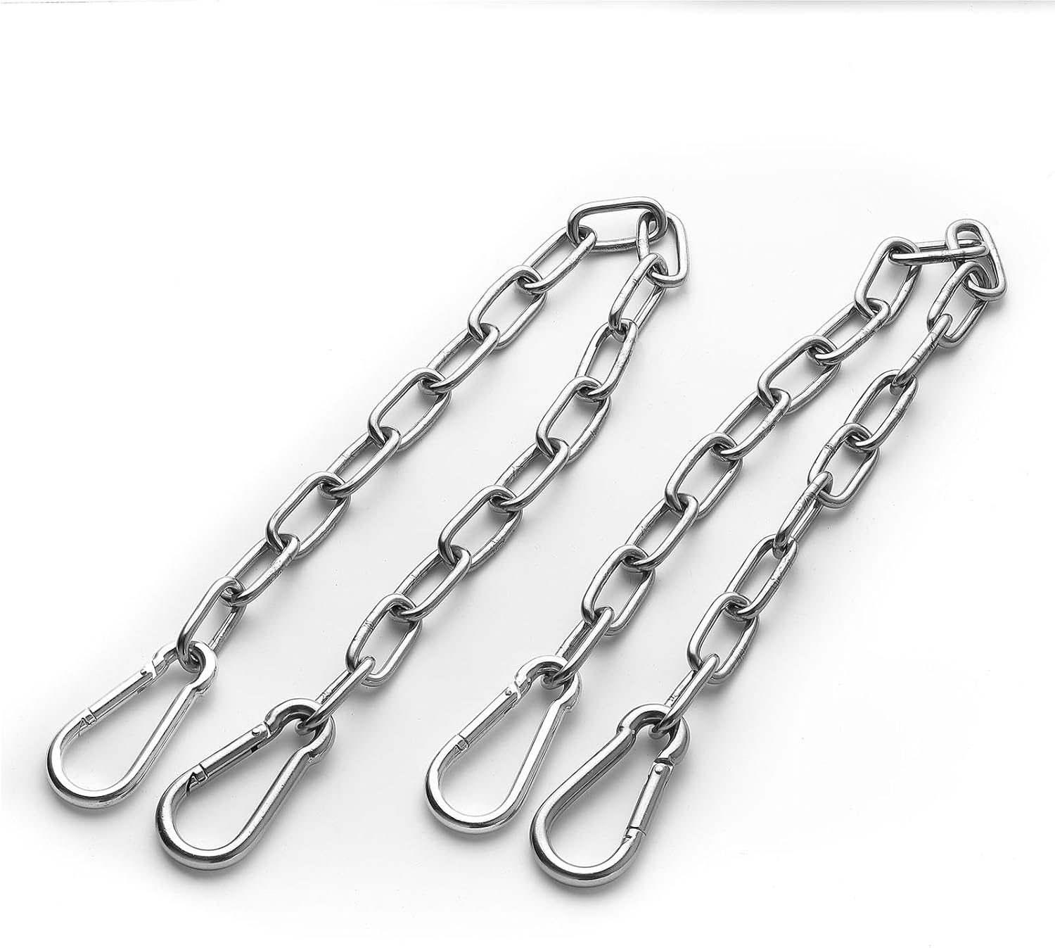 2 Pack Extension Chain with 4 Carabiners Snap Hook for