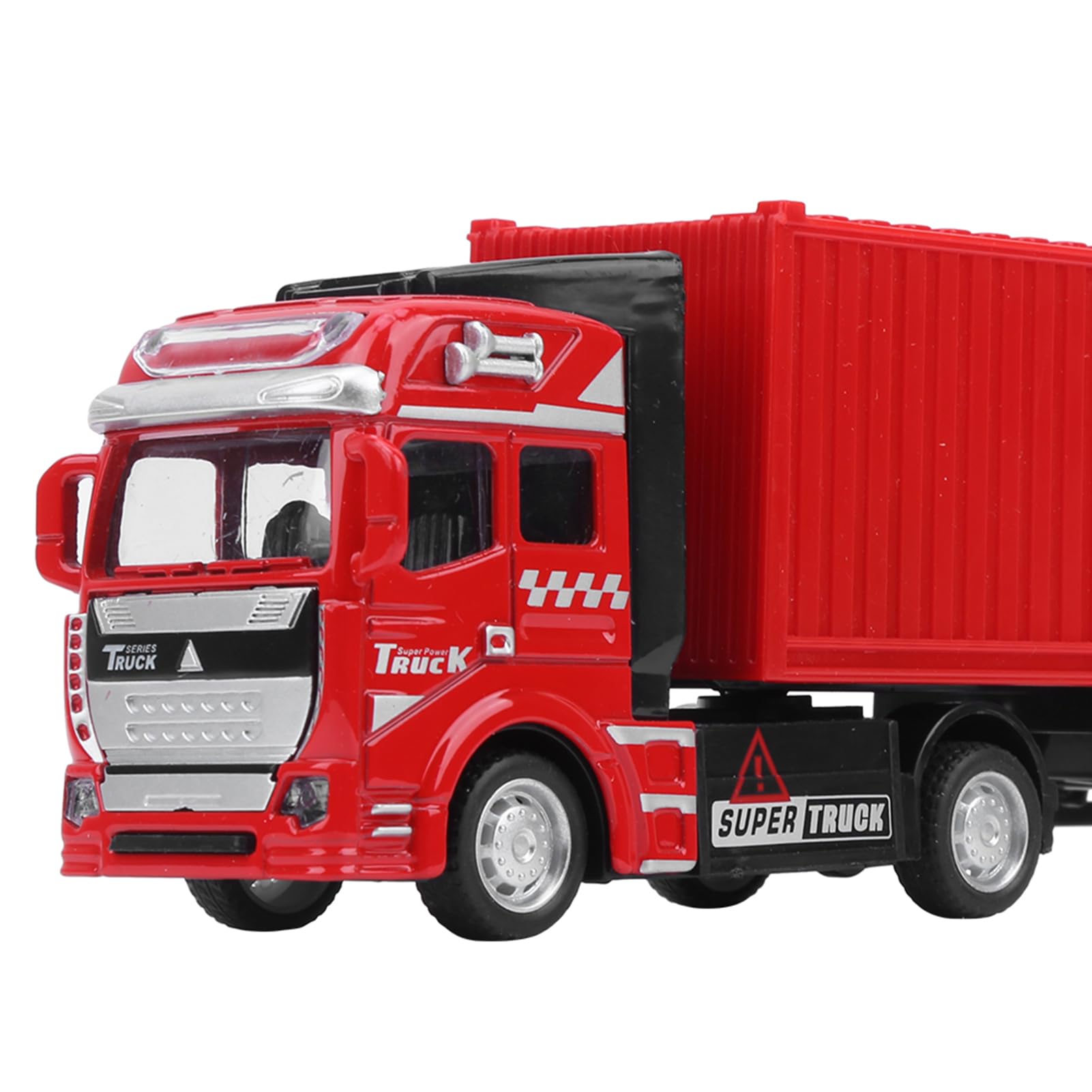 Container-LKW Spielzeugauto 1:48 | Aus Metall-Legierung | Mit Pull-Back Funktion & Abnehmbarem Aufbau | Für Kinder Ab 3 Jahren