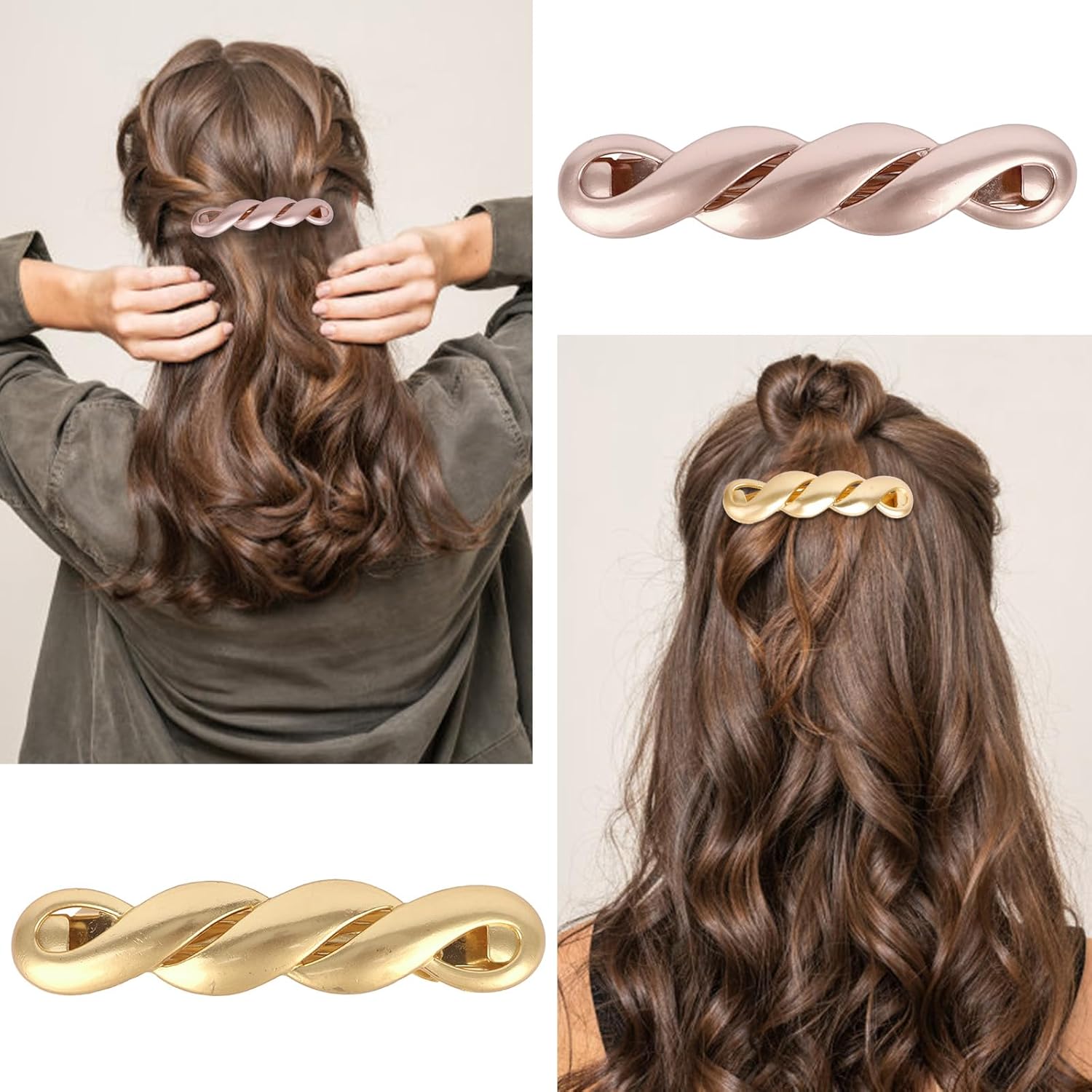 3Pcs French Barrette Hair Clips Barrettes for Thick Hair Metal Hair Clips Hair Barrettes for Women Hair Accessories for Girls Women - Image 4