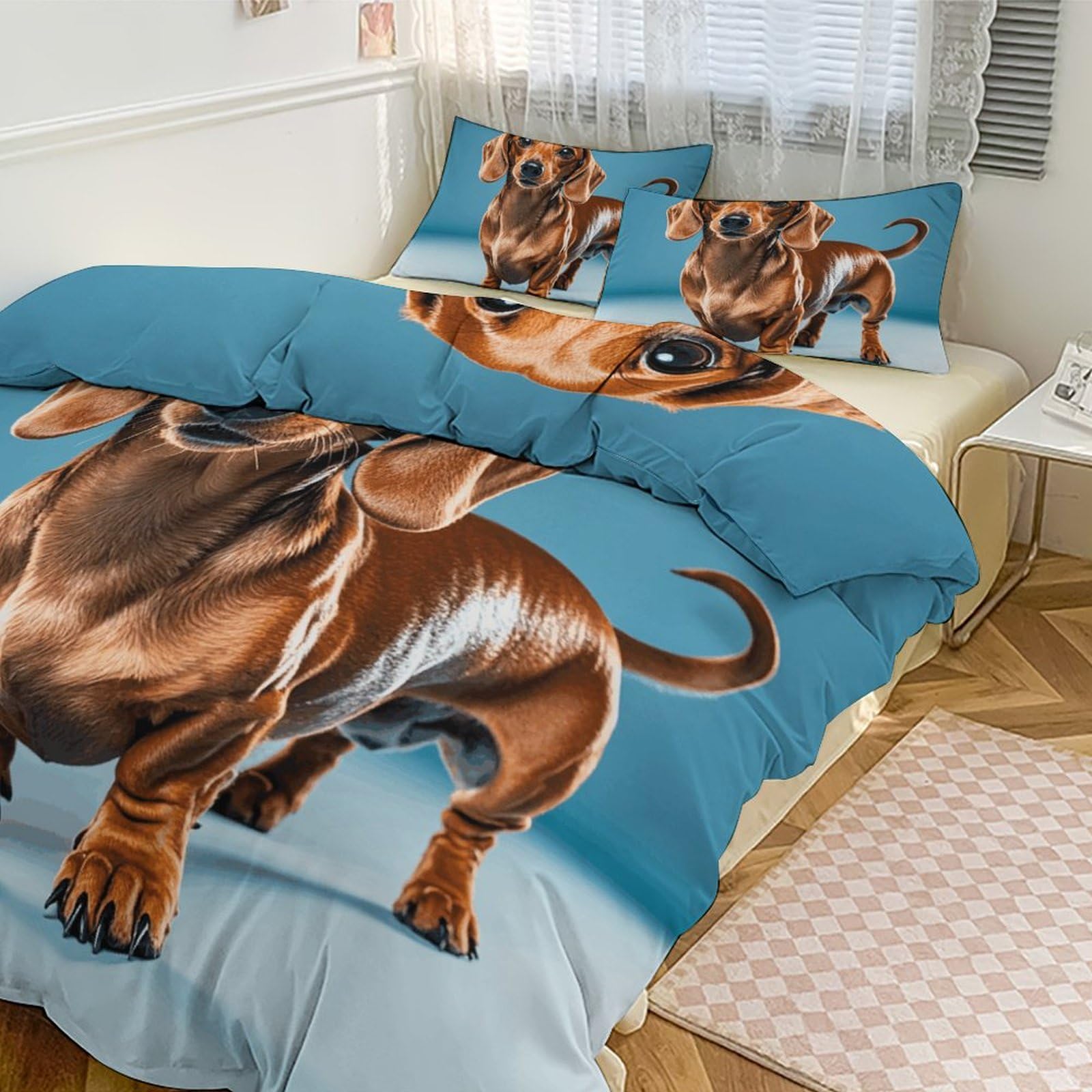 Parure de lit teckel couette chaude grand lit résolvant les nuits fraîches