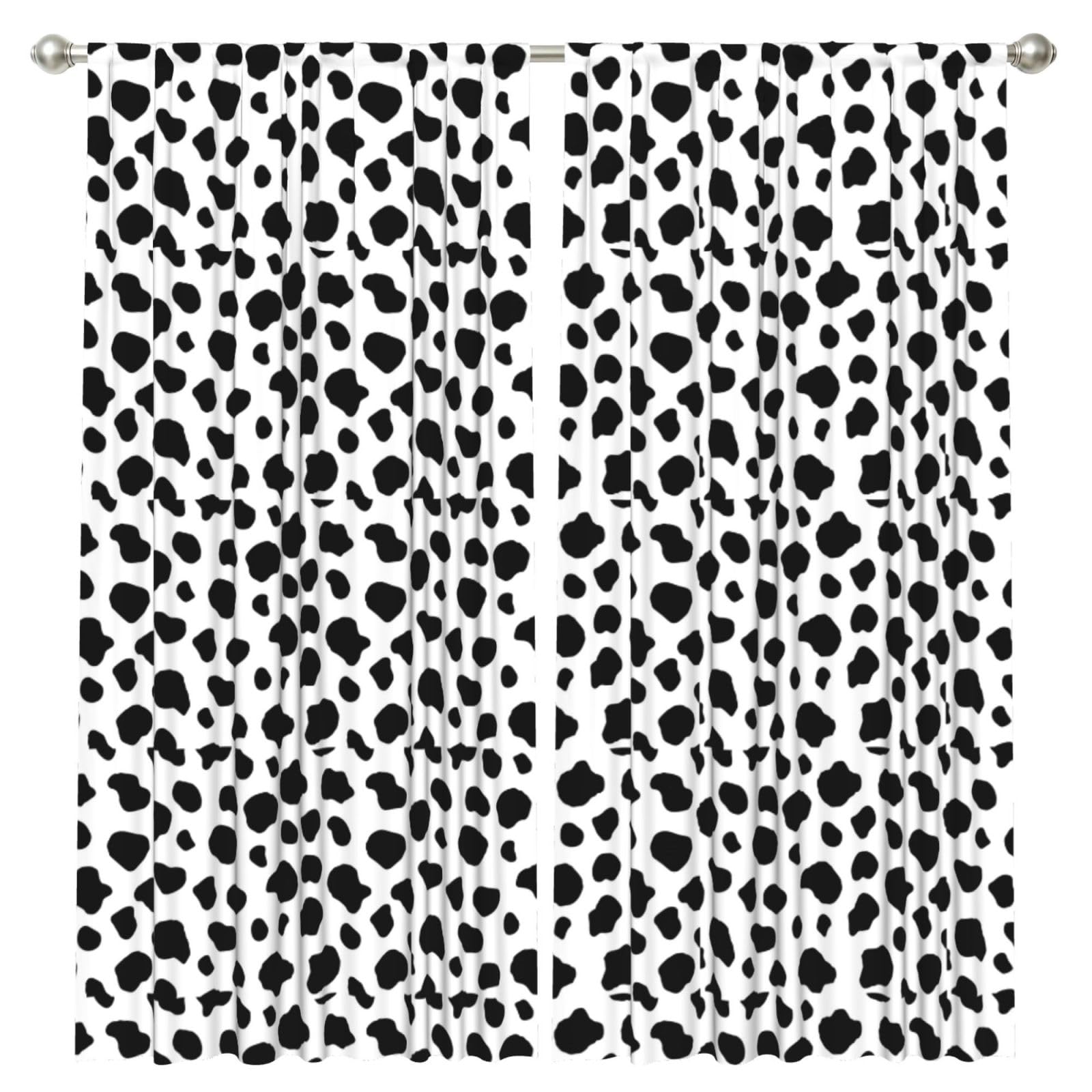 InOmak Cow Spots, 2 Panels Window Curtains 52 x 84 Inch Blackout Curtains for Living Room Bedroom