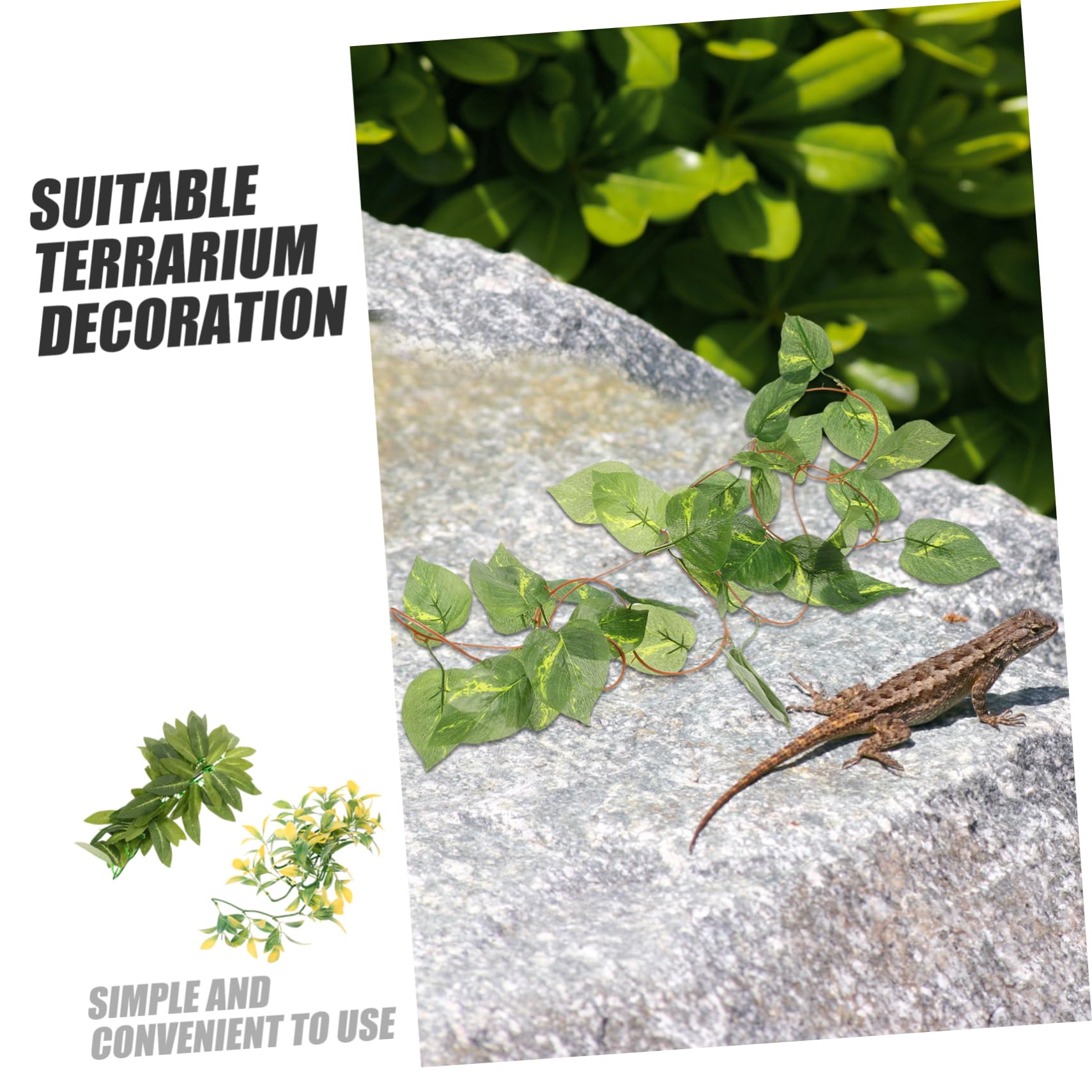ifundom 2 set Pianta Artificiale In Rattan Rampicante Da Appendere Finta Per Interni Per Piante Di Camaleonti Gechi Lucertole Accessori Per Rettili Accessori Per Rettili 3 pezzi*2