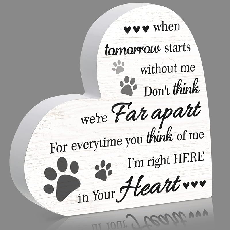 Placa Memorial para Cães e Gatos Maitys em Madeira, Branca