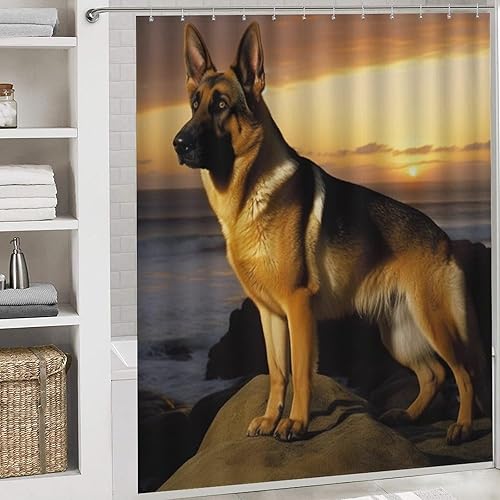 Miniatura 5 de Juego de 4 cortinas de ducha de baño, juegos de baño con alfombras (tapete de baño, forma de U y tapa de inodoro), juego de decoración de baño de