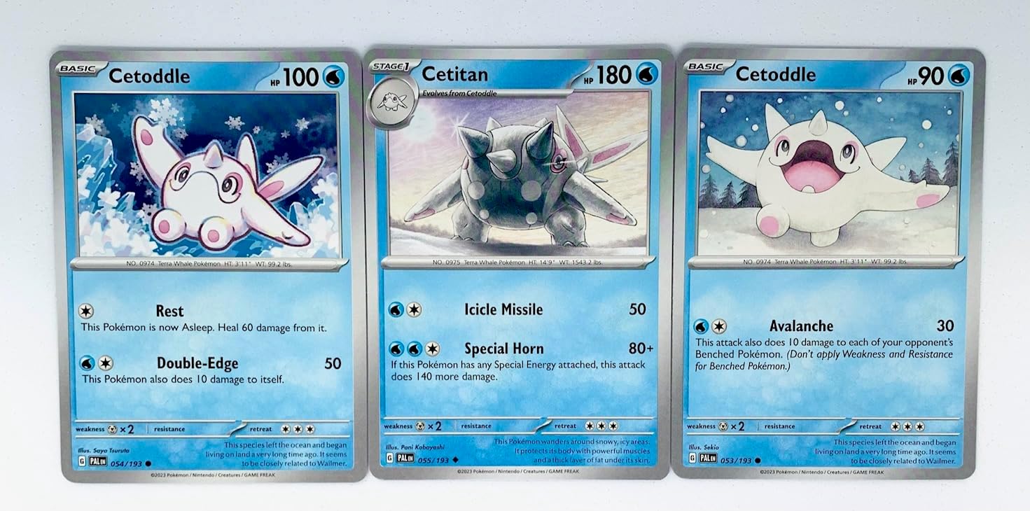 Cetitan 055/193 - Paldea Evolved - Pokemon Evolution Set - 3 Card Lot - Scarlet & Violet