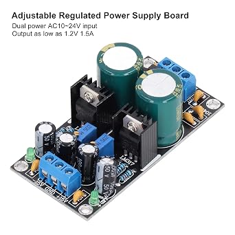 Power Regulator Module, AC 10-24V Voltage Regulator Module LM317 and LM337 Adjustable Power Supply Stabilized Board, Power Converters