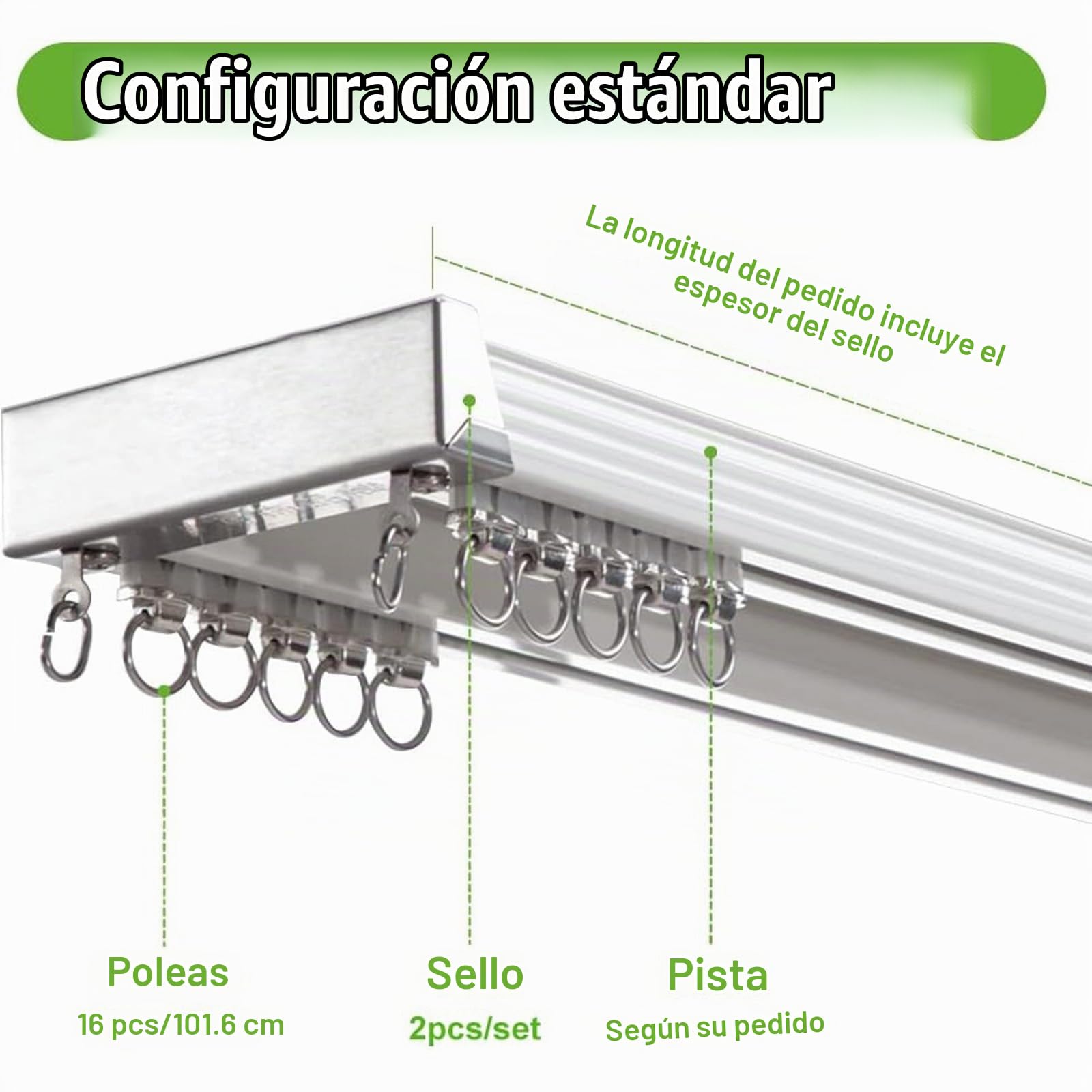 Riel De Cortina De Techo, Riel Doble para Cortina De 1M A 5M para Montaje En Pared, Barra Larga para Cortina De Ventana De Bahía Y Divisor De Habitaciones, Soluciones para La Privacidad
